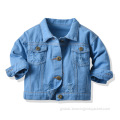 Male Denim Jacket Outfits Children's Casual Solid Color Long-Sleeved Denim Jacket Manufactory
